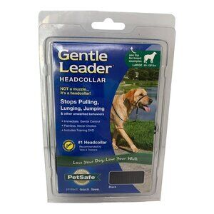 Petsafe Gentle Leader Headcollar Large Black 60-130 Pounds Training DVD NEW